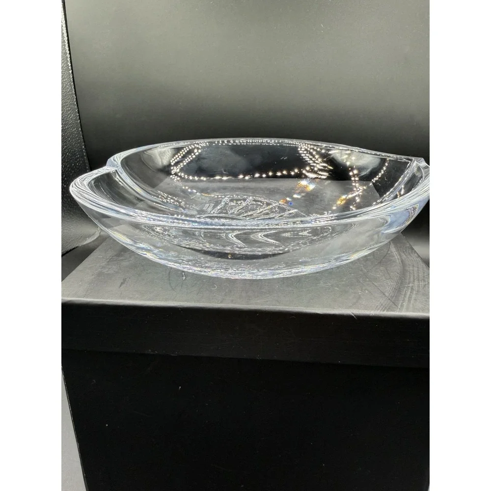 🍃✨ Miller Rogaska Lead Crystal Leaf Bowl 🍂